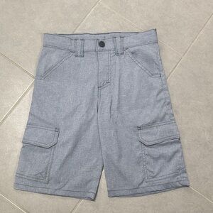 Gray Kids Cargo Shorts with adjustable waist